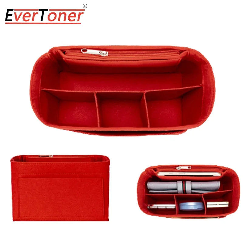 EverToner Felt Insert Bag Micro Makeup Handbag Organizer Travel Inner Purse Cosmetic Inside Bags
