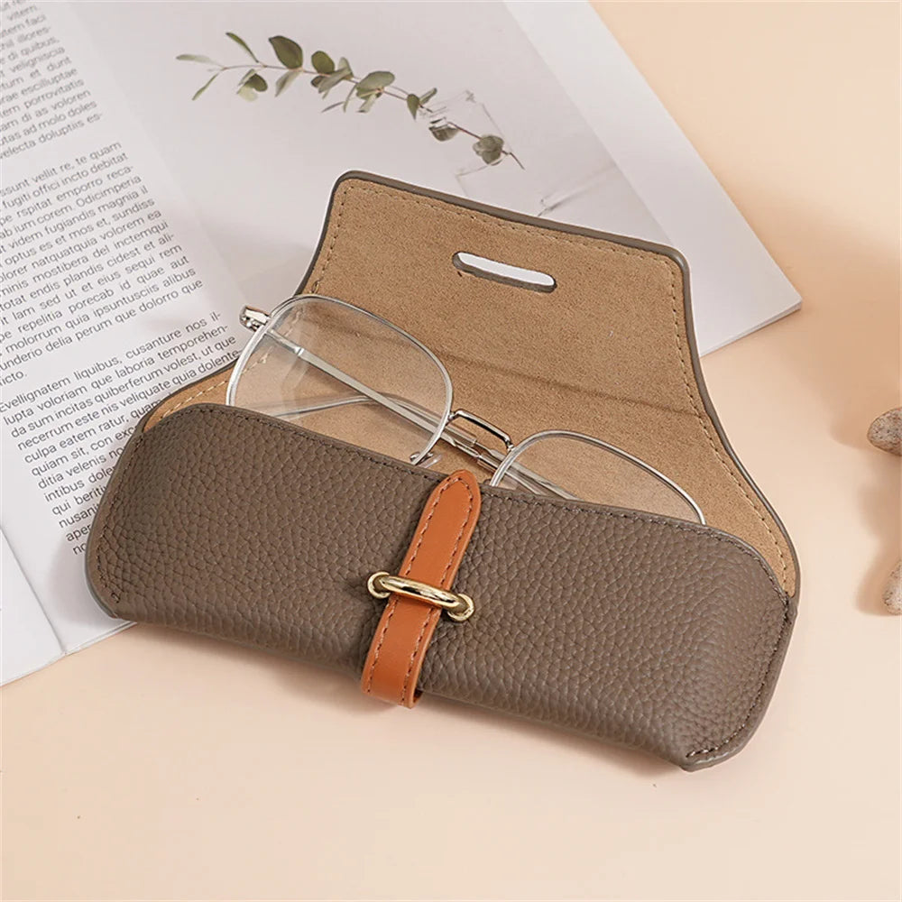 Luxury Pu Leather Glasses Bag Woman Portable Eyeglasses Protect Case Unisex Fashion Travel Sunglasses Case Eyewear Accessories