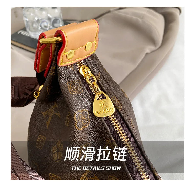 2025 Hobo Bag Monogram, Spacious Shoulder Purse for Women, Large Capacity Crossbody Tote, Fashion  Versatile Sling Bag