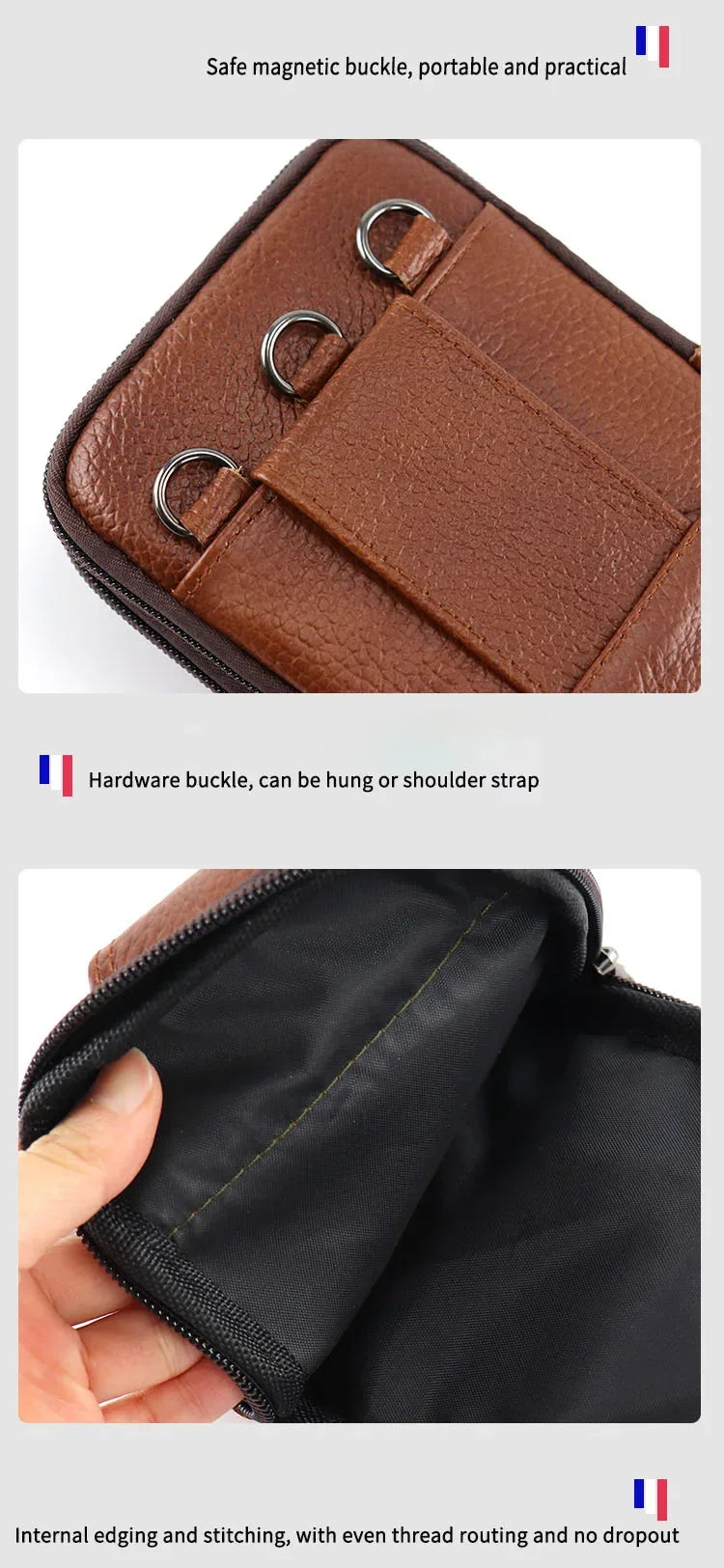 New Men's Large Capacity Mobile Phone Belt Bag Multi functional Waterproof Belt Waist Bag