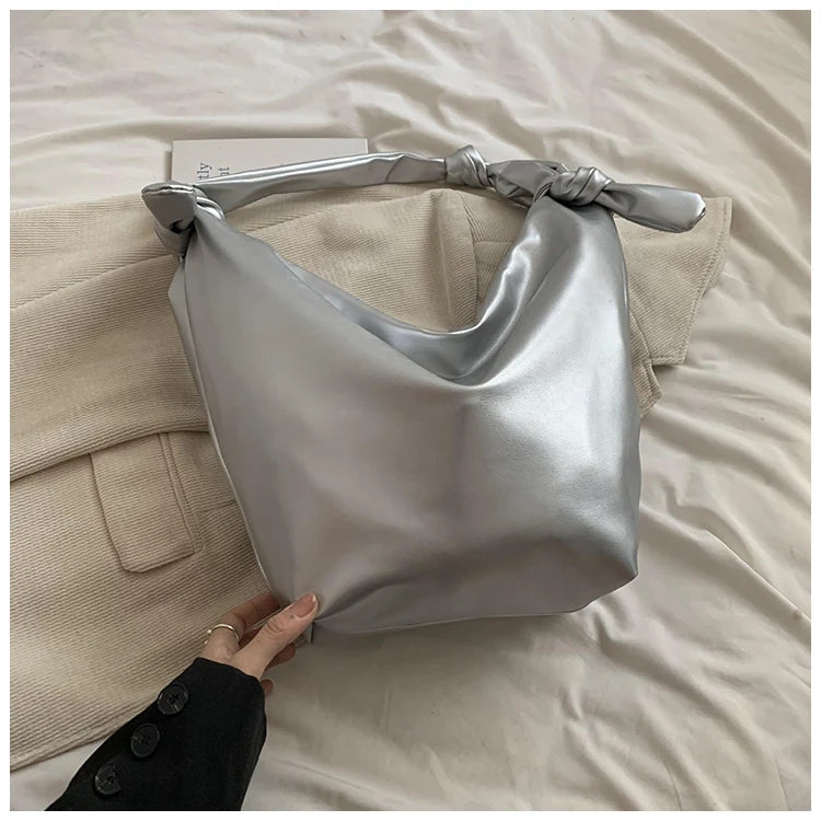Leisure soft large-capacity bag female 2024 new fashion work shoulder bag college students relax tote bag