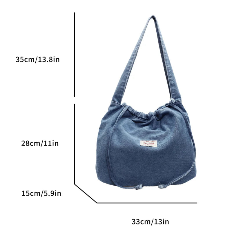 New denim dumpling bag, women's crossbody bag, simple and versatile small shoulder bag for class commuting