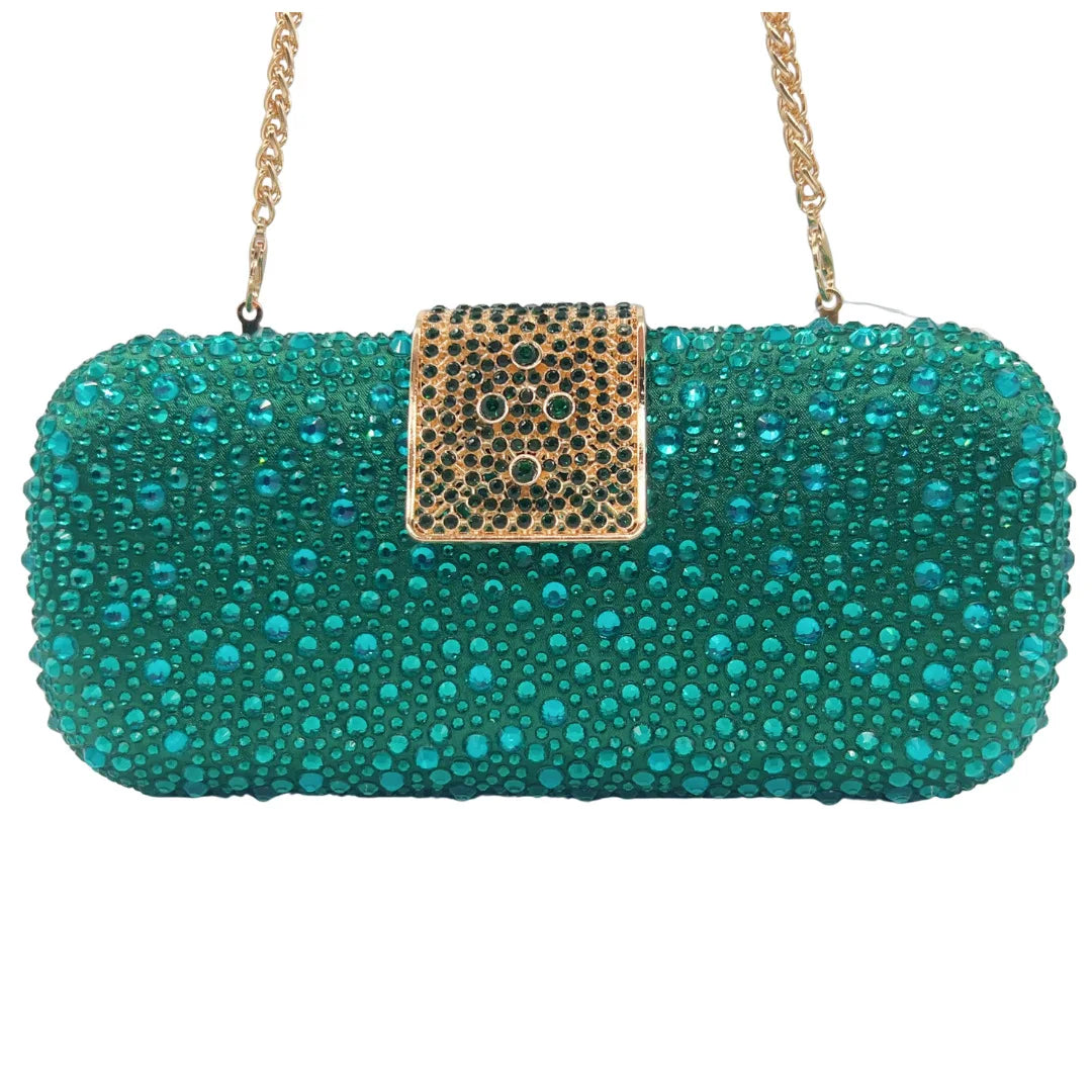Luxury Evening Bag for Women Fashion Small Clutch Rhinestone Handbag Vintage Beaded Polyester Fiber Hard Shell Handbag