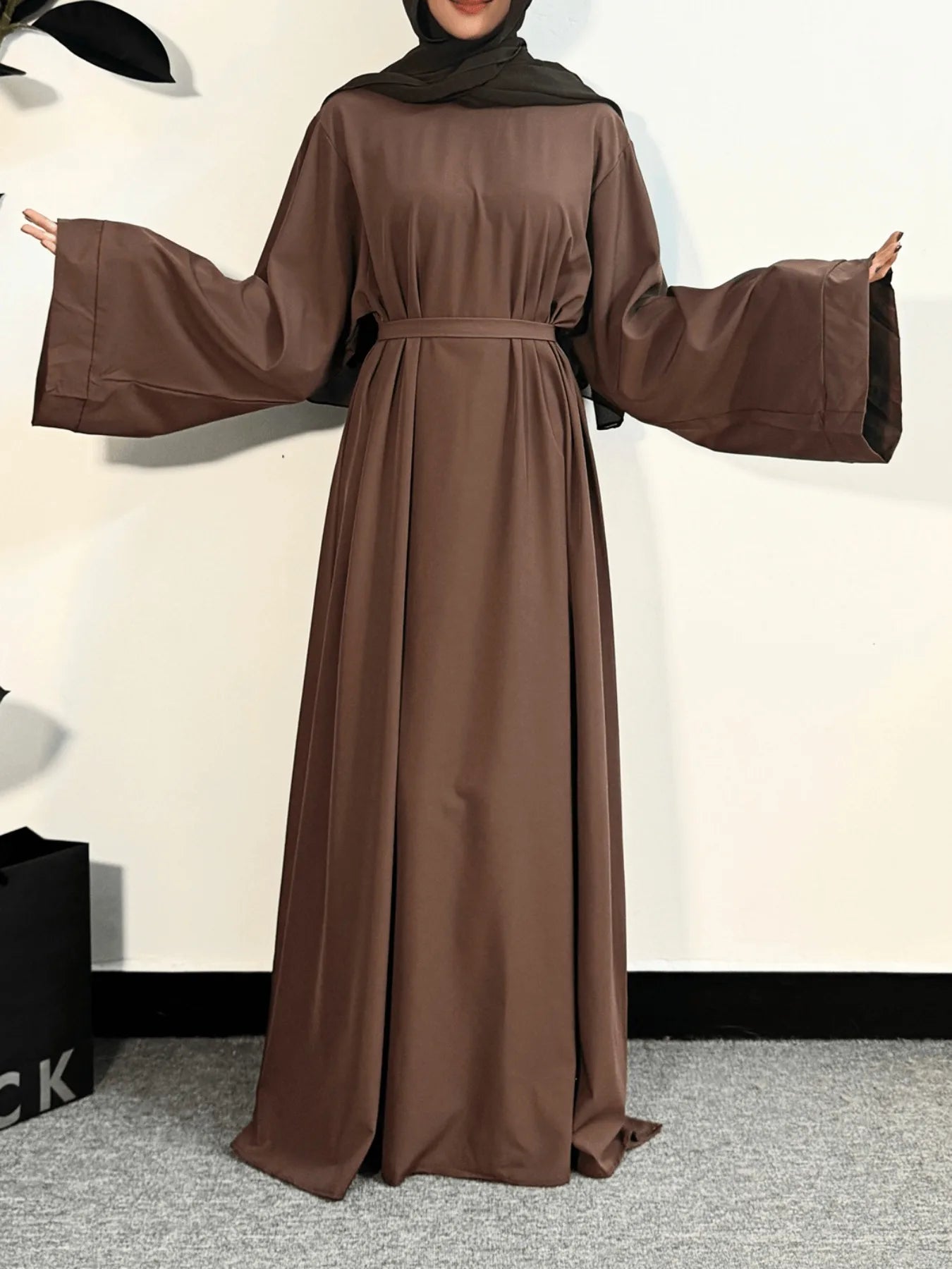 Muslim Abayas Women Kaftans Prayer Dress With Belt Full Sleeve Islamic Clothing Dubai Robe Ramadan Dresses Women Jilbabs