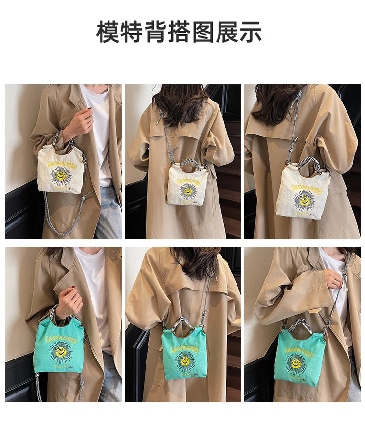 Armpit bag; eco-friendly shopping bag; exquisite embroidery; waterproof nylon shopping bag; handbag for ladies; single shoulder