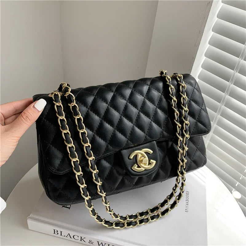 2025 Fashionable New Versatile Commuter Women's Bag Large-capacity One-shoulder Crossbody Bag with Diamond Chain Bag