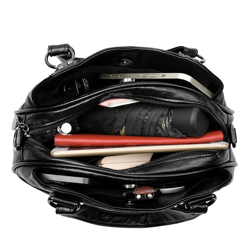 Luxury Handbags 3 Layers Large Capacity High Quality Designer Handbags Soft Leather Ladies Shoulder Crossbody Bag for Women Sac