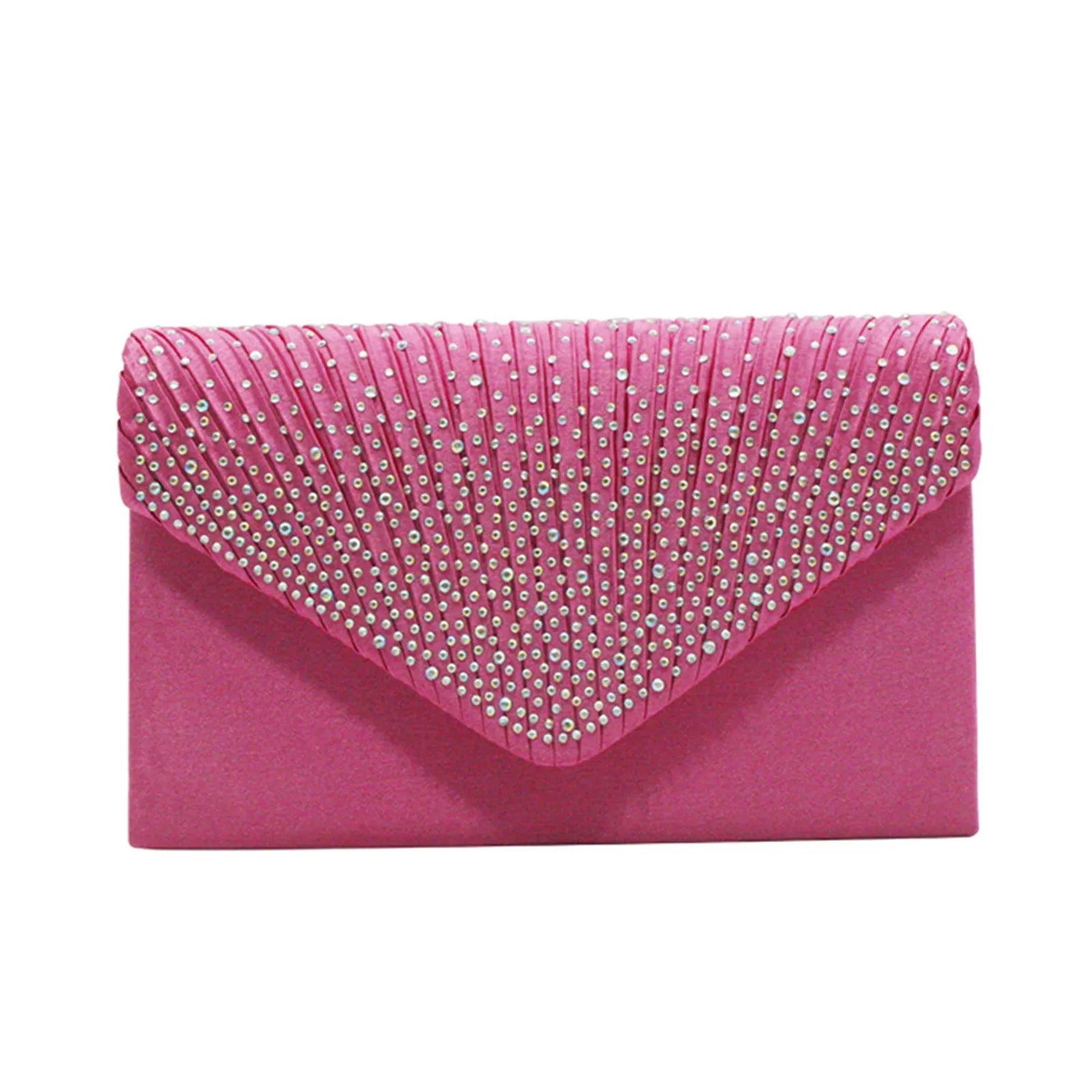 Women's  Luxury Silk Evening Clutch Bag - Elegant Women’s Prom/Wedding Handbag with Detachable Chain Strap & Secure Closure