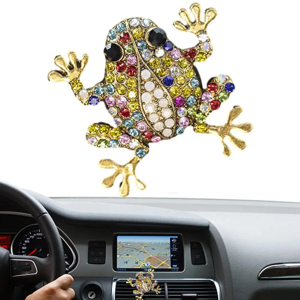 Car Diffuser Vent Clip Rhinestone Frog Perfume Diffuser Air Freshener Clip Long-Lasting Aroma Interior Decor Tool For SUVs RVs