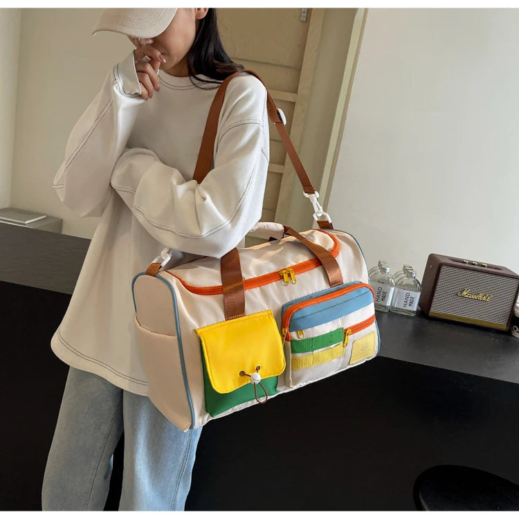 Travel Bag, Duffel Bag Cosmetics Bag, Professional Fitness Bag, Yoga Swimming Training Backpack, Satchel Shoulder Crossbody Tote Bag, Suitable for Men and Women