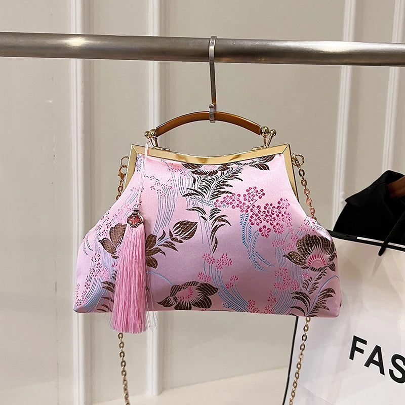 Luxury Women Party Dinner Bag Fashion Ladies Dinner Bag Elegant Wooden handle Simple Formal Gorgeous Crossbody Daily use Purse