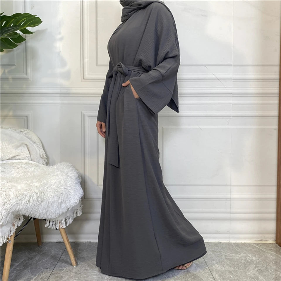 Abaya Women Muslim Long Dresses African Open Kaftan Dubai Turkey 2 Piece Set Luxury Islam Morocco Clothing Caftan Fashion Modest