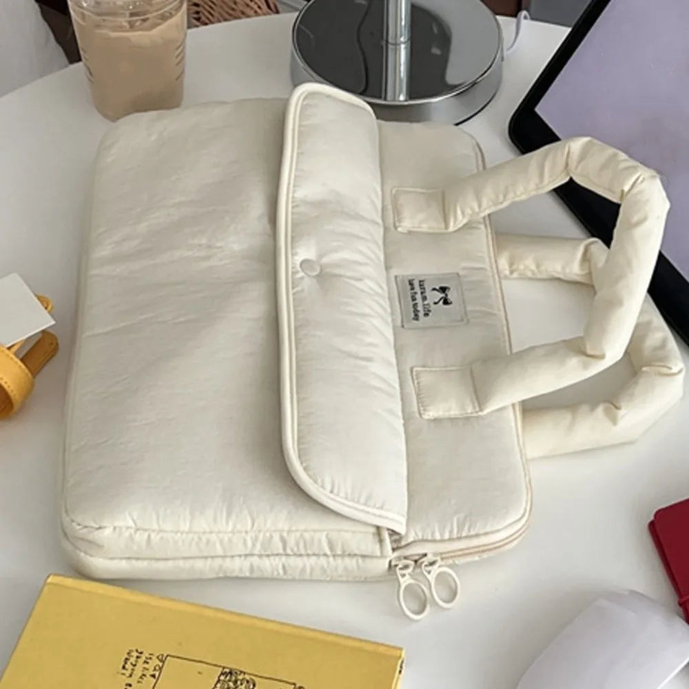 Simple 15.6inch Portable Laptop Bags Bow Lightweight Laptop Case Cartoon Cute Notebook Sleeve Women's Bag