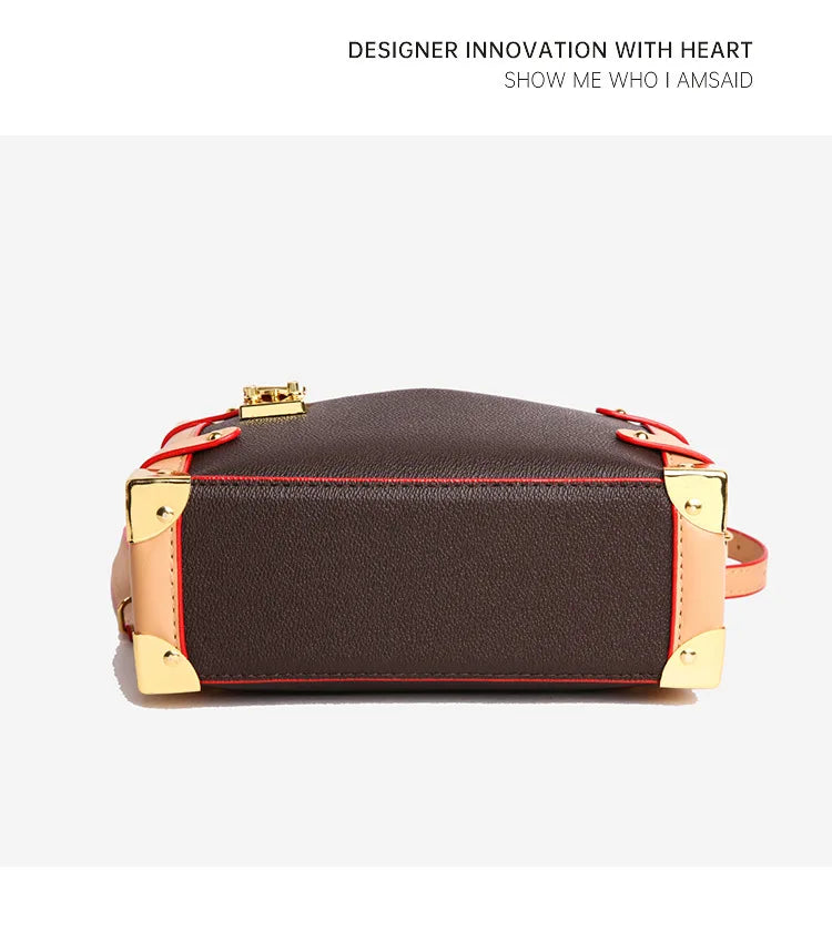 French Luxury Box Bag Mini Square Purse, Multi-Way Shoulder/Crossbody, High-End PU Leather, Compact & Stylish, Elegant Work Bag
