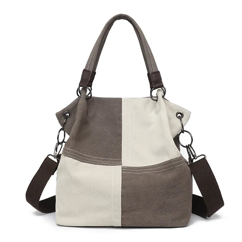 New Canvas Retro Shoulder Bag Simple Fashionable Versatile Women's Commuting Bag Large Capacity Crossbody Bag