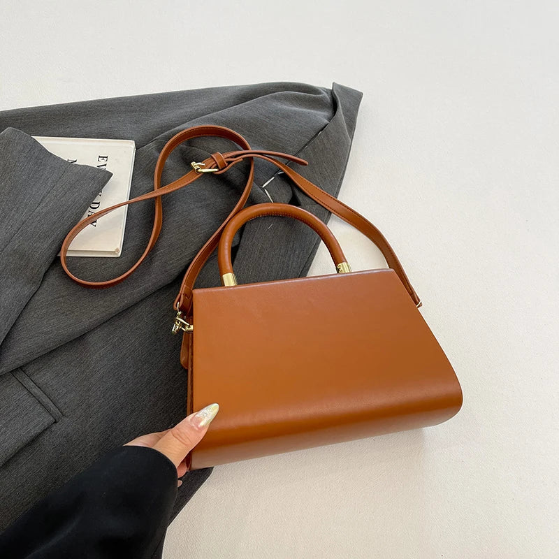 Luxury Black Handbag Classic Women Bag 2024 New Designer Shoulder Bag High Quality Solid Pu Leather Crossbody Small Square Bag