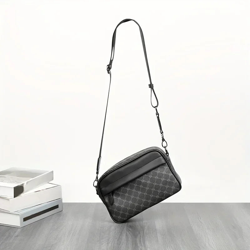 Luxury Square Crossbody Bags Men Fashion Plaid Men Shoulder Bag Business Messenger Bag Mens Handbag Satchels Tote Purse