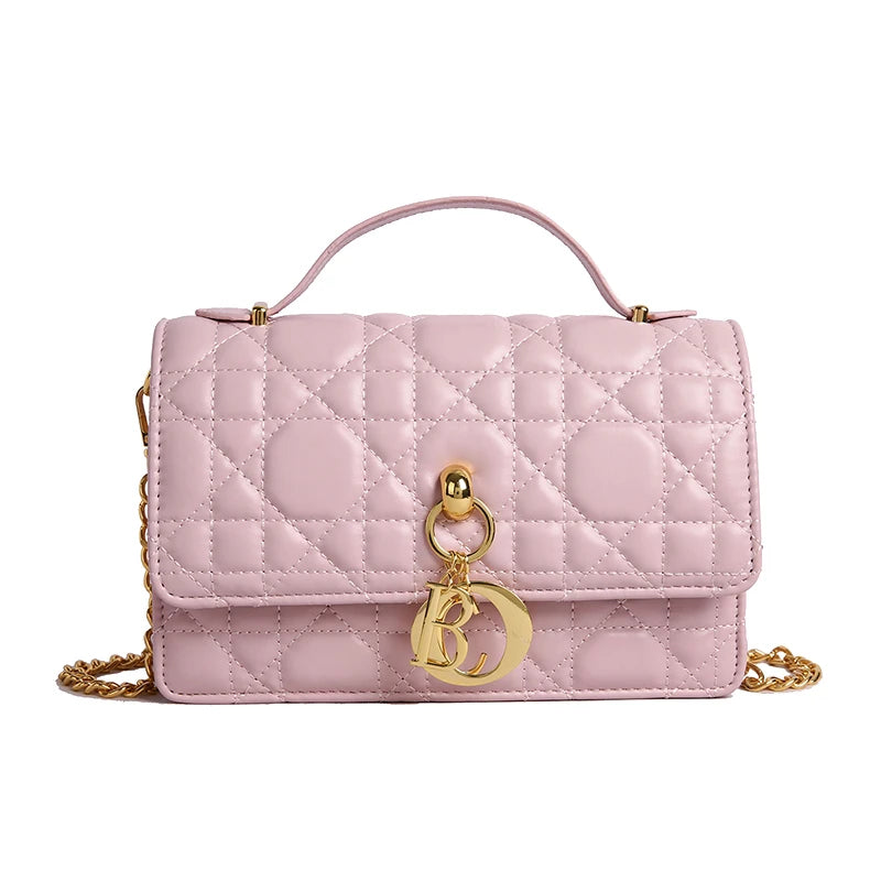 Luxury Black Quilted Handbag Women's Chain Shoulder Bag Designer Crossbody Bags for Women Ladies Elegant Sling Bag for Daily