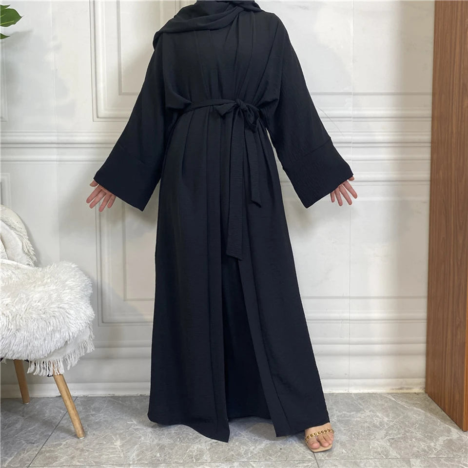 Abaya Women Muslim Long Dresses African Open Kaftan Dubai Turkey 2 Piece Set Luxury Islam Morocco Clothing Caftan Fashion Modest