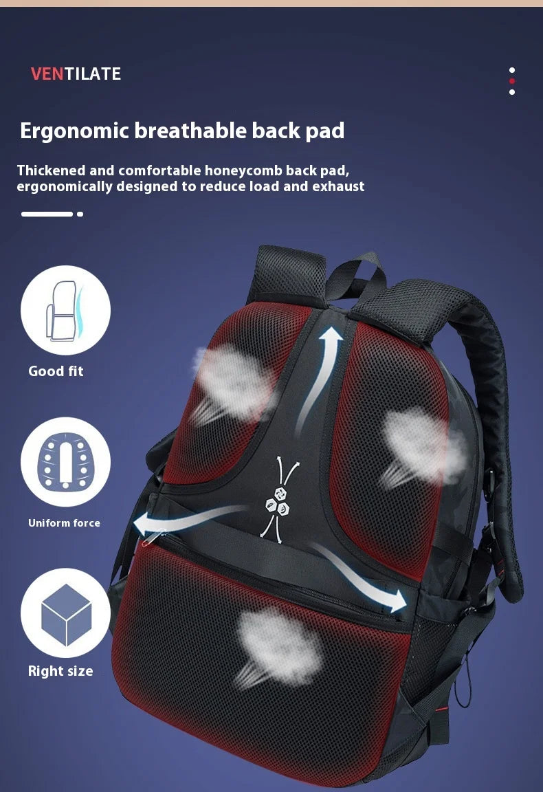 Backpack Primary School Middle School Students High School Bags Large Capacity Ultra-light Load Reduction Outdoor Travel Busines