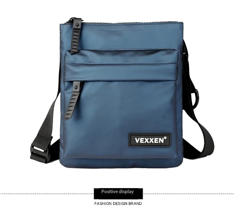 Messenger Sling Bags For Men Casual PU Leather Zipper Crossbody Pouch Simple Mini Crossbody Phone Bag Male Side Shoulder Bag