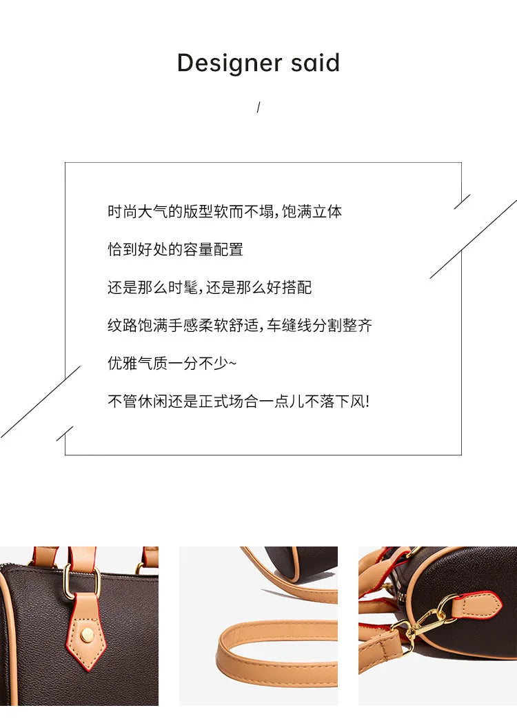 Luxury PU Women's Shoulder Bag - Pillow Boston Bag, Adjustable Crossbody/Handheld/Underarm, Spacious Multi-Way Purse