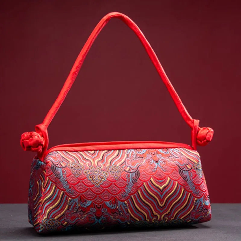 Luxury Silk Embroidered Women Bag 2025 New Fashion Matching Bride Women Handbag Evening Bag Shoulder Bag