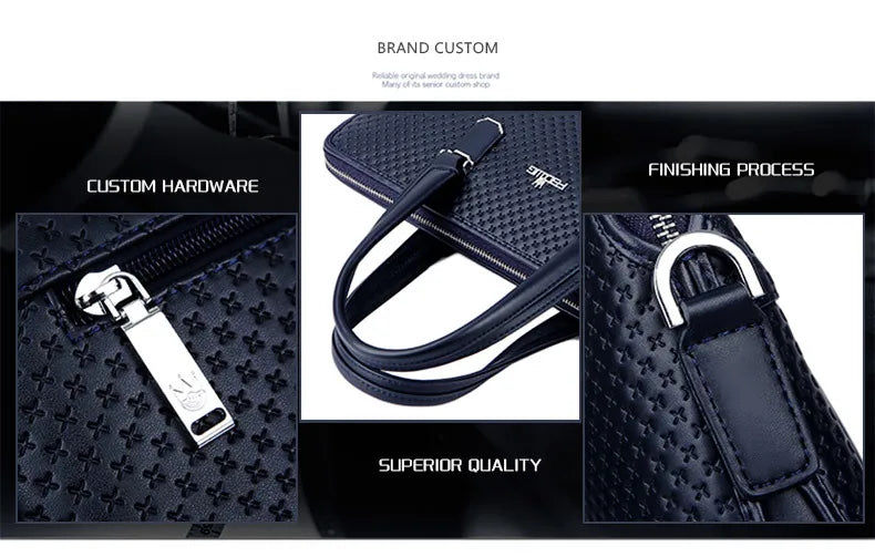 Leather Laptop Bags For Men Luxury Handbags Man Shoulder Computer Notebook Bag For 14.1" Macbook Air DELL HP ASUS 2025 Fashion