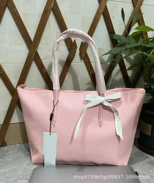 French Fashion Large Capacity Tote Bag Convenient Shoulder Bag Women Commuter Bag Pure Color Handbag Bucket Shape Daily Match