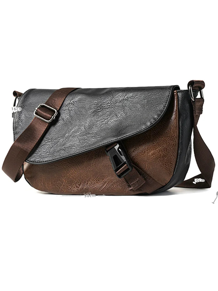 Trendy Men's Retro Small Satchels Bag Versatile Commuting Shoulder Bags New Fashion Postman Bags For Cool Boys