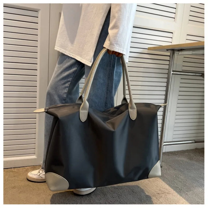 Portable Large Duffel Bag for Travel Lightweight Yet Durable Nylon Sport Tote Gym Bag Shoulder Weekender Overnight Bag for Women