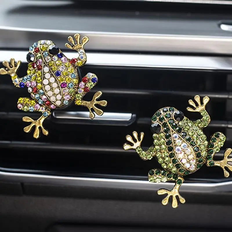 Car Diffuser Vent Clip Rhinestone Frog Perfume Diffuser Air Freshener Clip Long-Lasting Aroma Interior Decor Tool For SUVs RVs