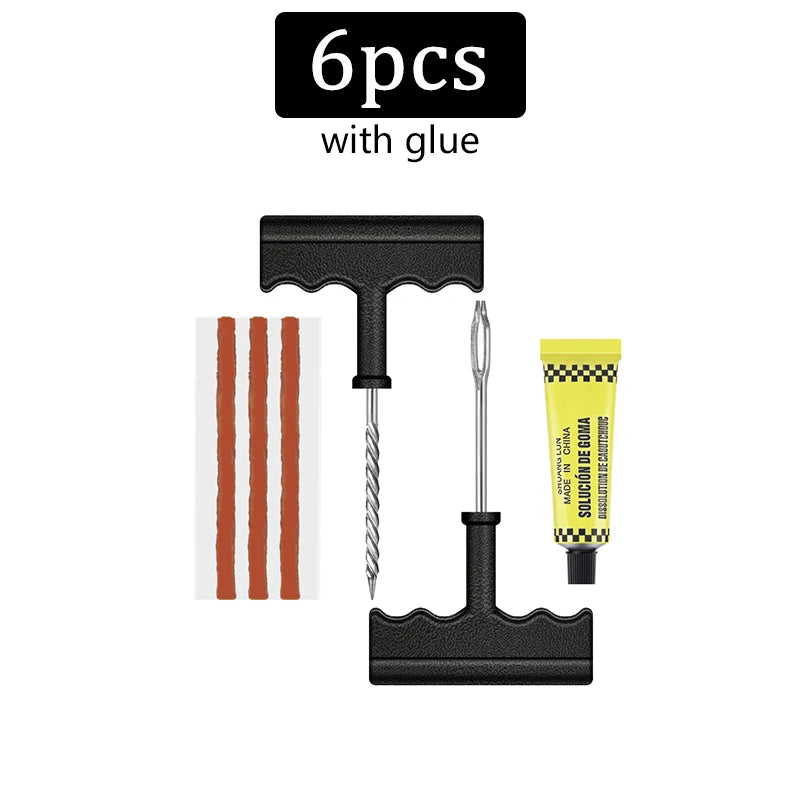 Car Tire Repair Tool Kit Vacuum Tyre patches maintenance special tool with Rubber Strips Glue Auto Bike Motorcycle Puncture Plug
