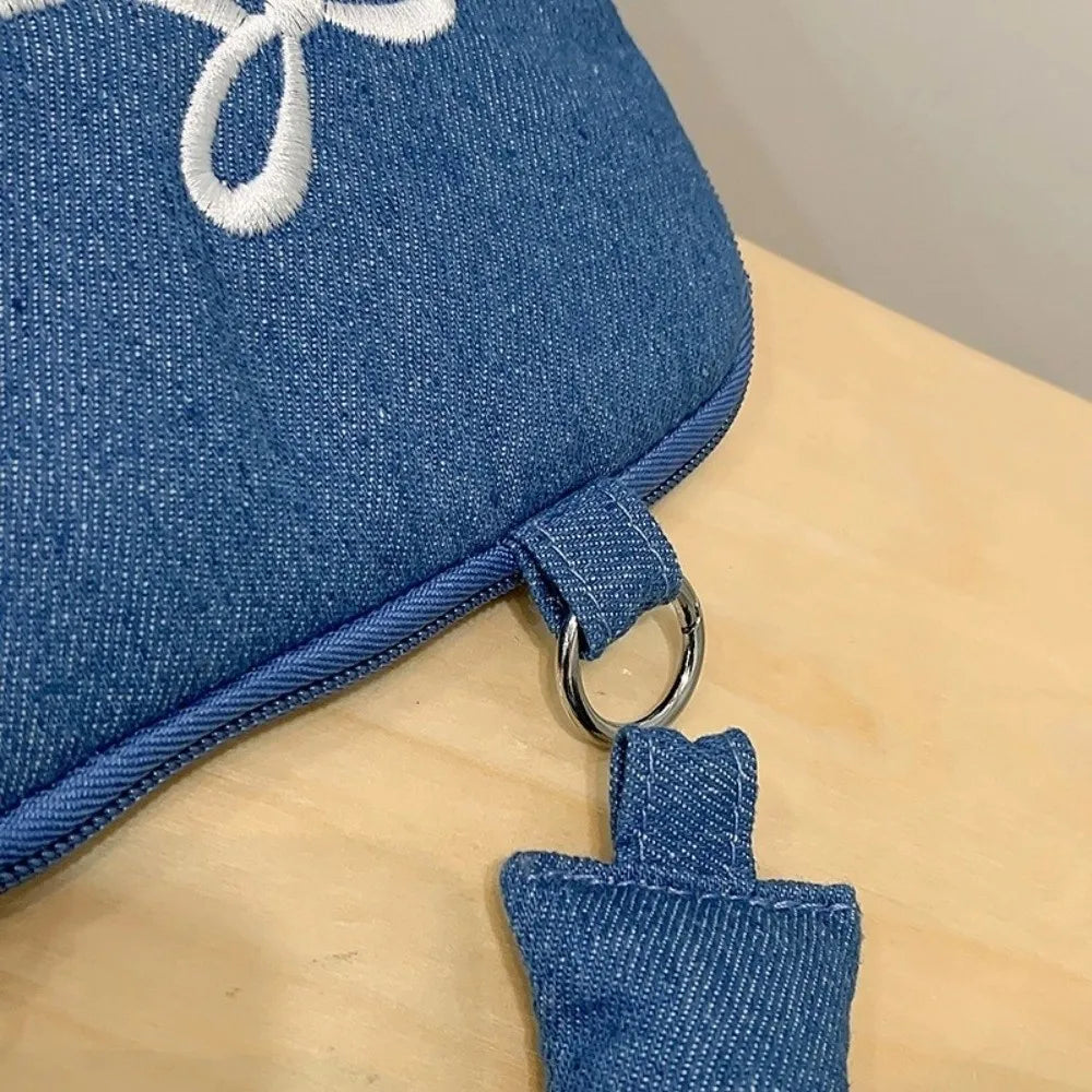 Portable Fashion Computer Bag 14 Inches Shockproof Laptop Bag Soft Bowknot Embroidered Tablet Carring Case Daily Commute