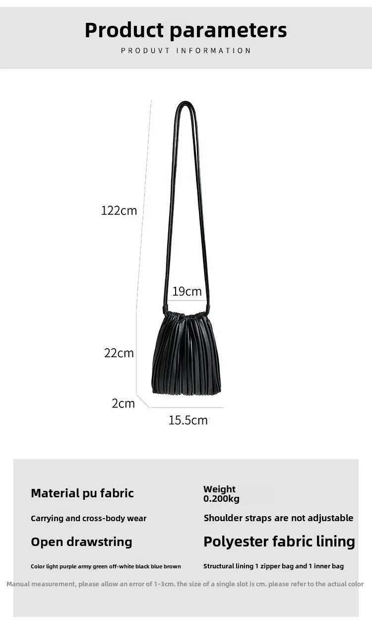 Luxury Women's Shoulder Crossbody Bag Summer New Luxury Soft PU Pleated Mini Bag Versatile Fashion Candy Color Small Square Bag