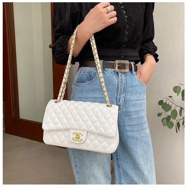 2025 Fashionable New Versatile Commuter Women's Bag Large-capacity One-shoulder Crossbody Bag with Diamond Chain Bag
