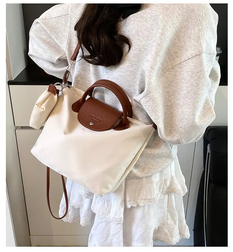 Luxury 2025 Work Tote - Fashion Patchwork Handbag with Long Strap Large Capacity, Waterproof Lining, Perfect for Office & Travel