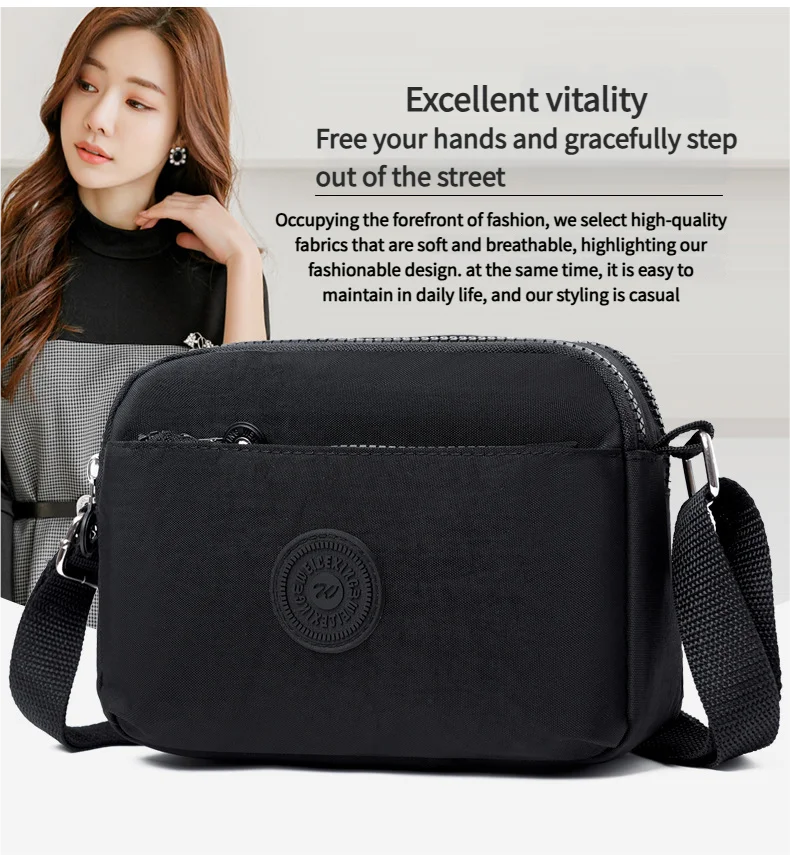 Luxury Bag Women Oxford Crossbody Bag Large Capacity Multi Pocket Wear Resistant Female Shoulder Bag Wallet for Women Men