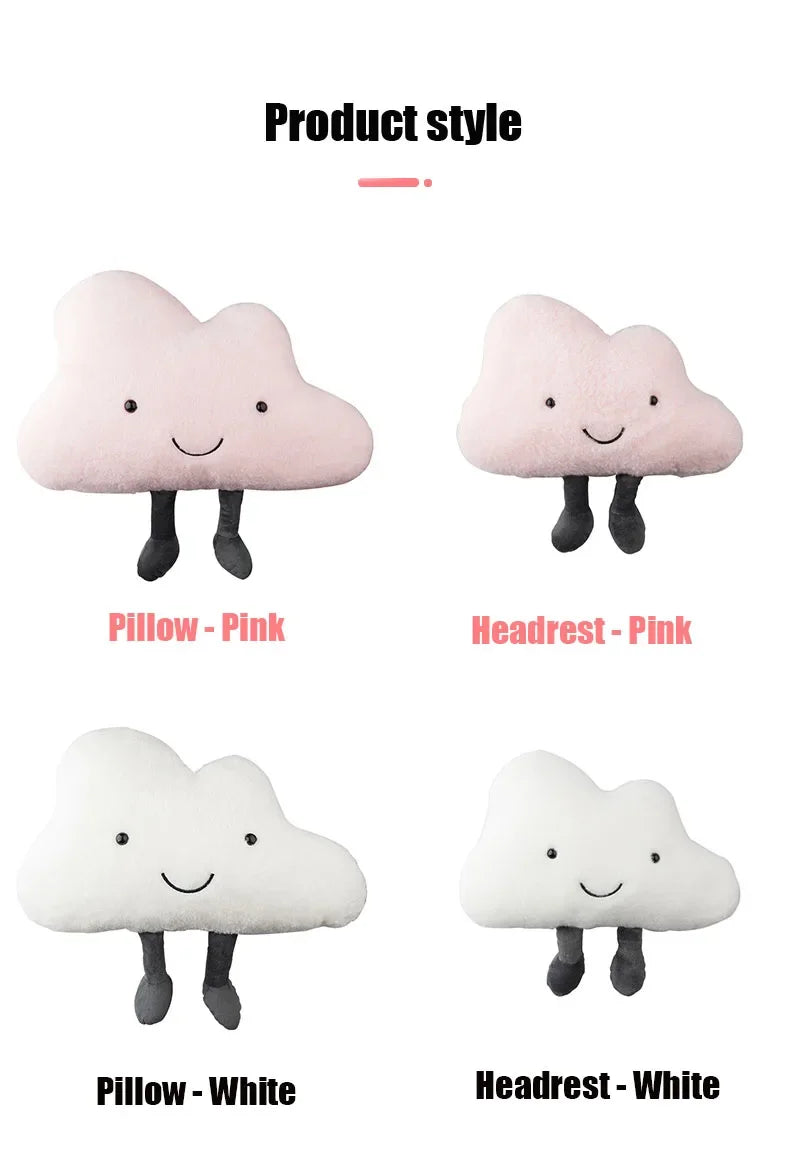 Cute Car Pillow Plush Cushion Car Safety Pillow Automobile Safety Belt Shoulder Pad Universal Vehicle Headrest Waist Cushion
