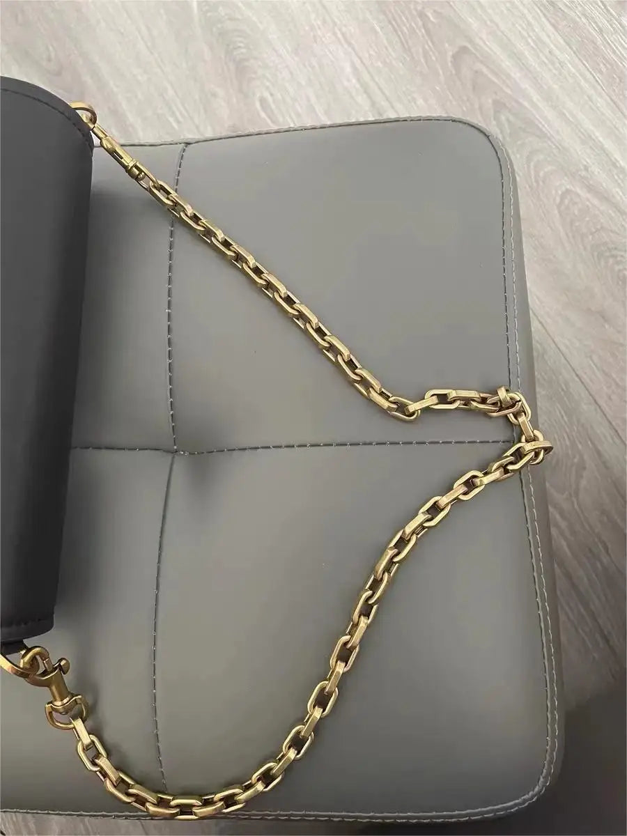 Luxury Design   Saddle bag Luxury  Shoulder Straps replaces Cross-arm Shoulder Copper Color Lightweight Chain