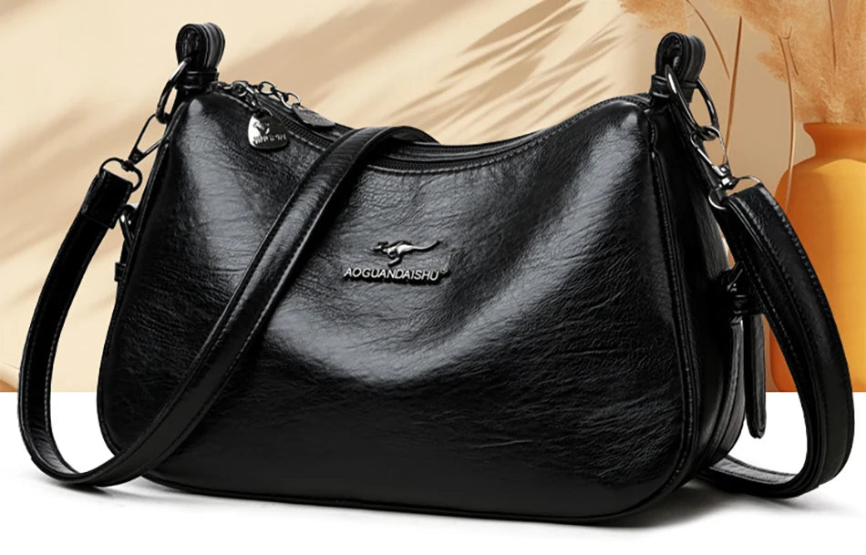 Luxury Designer Ladies Handbags New High Quality Leather Shoulder Bag for Women Female Retro and Minimalist Crossbody Bag Purses