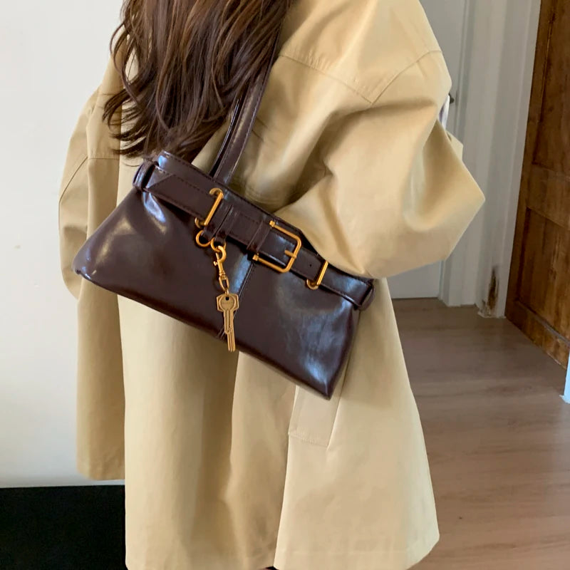 Shoulder Bag for Going Out to Work, Autumn and Winter Retro High-End Bag for Women, 2025 New Shoulder Underarm Bag 1257JC