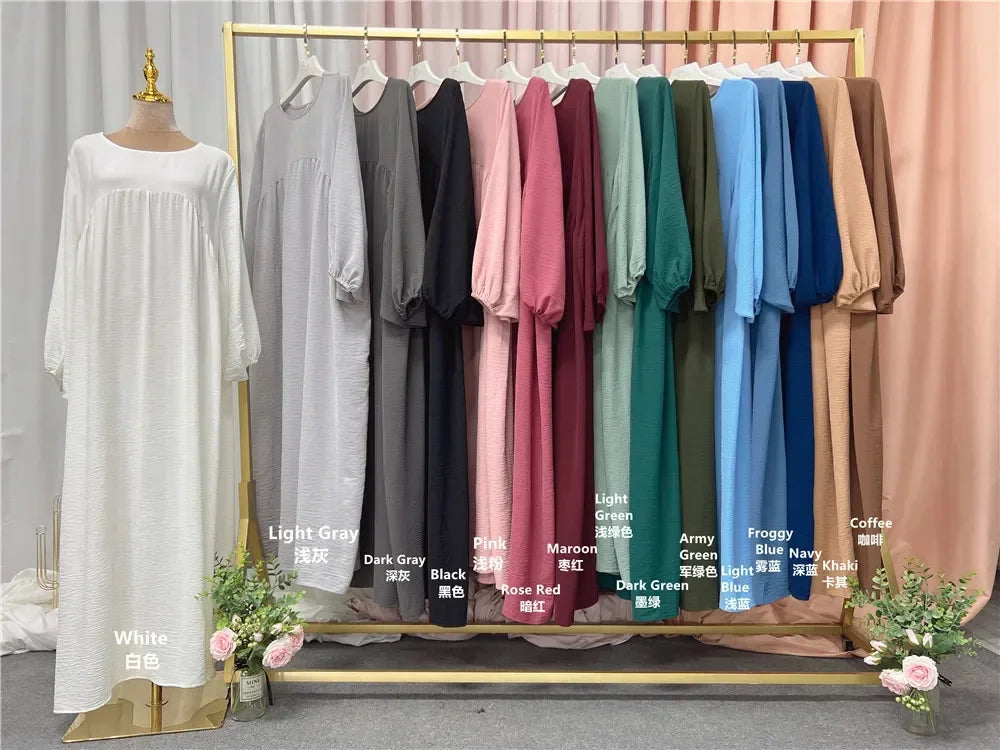 Muslim Dress 16 Colors Lastest Abaya Design Long  Femme Robe For Women Ramadan Eid Mubarak Prayer Clothes
