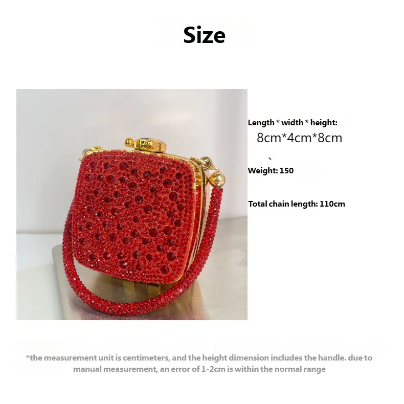 Banquet Bag for Women High-quality Acrylic Shoulder Bag with Mirror Designer Full Diamond Mini Crossbody Bag Cute Lipstick Bag