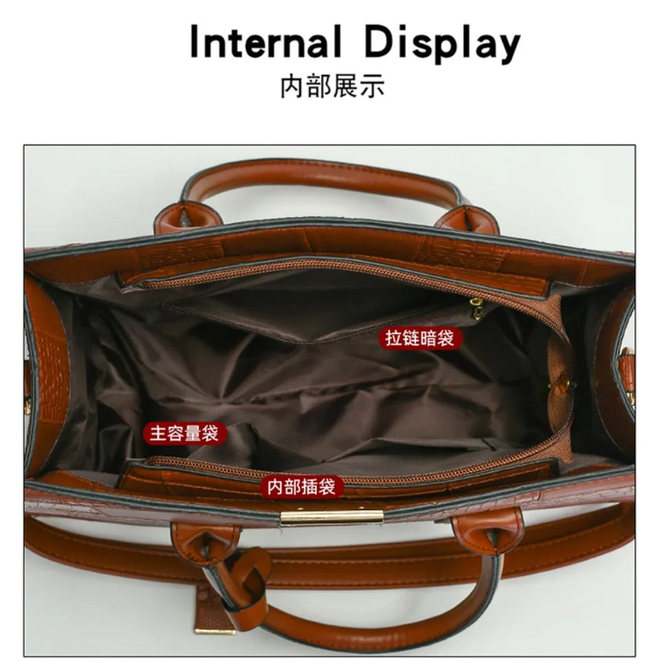 Large Capacity Shopping Bag for Daily Commuting Hand Bags Luxury Shoulder Bags Splicing Pu Leather Handbags Caual Tote New Sac
