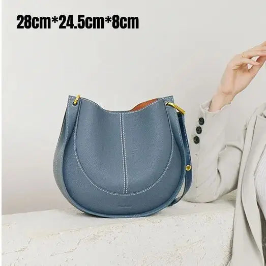 Head Layer Cowhide Crossbody Bags Niche Light Luxury Women's Bags Shoulder Saddle Bags Leather Bags Women's Soft Hundred