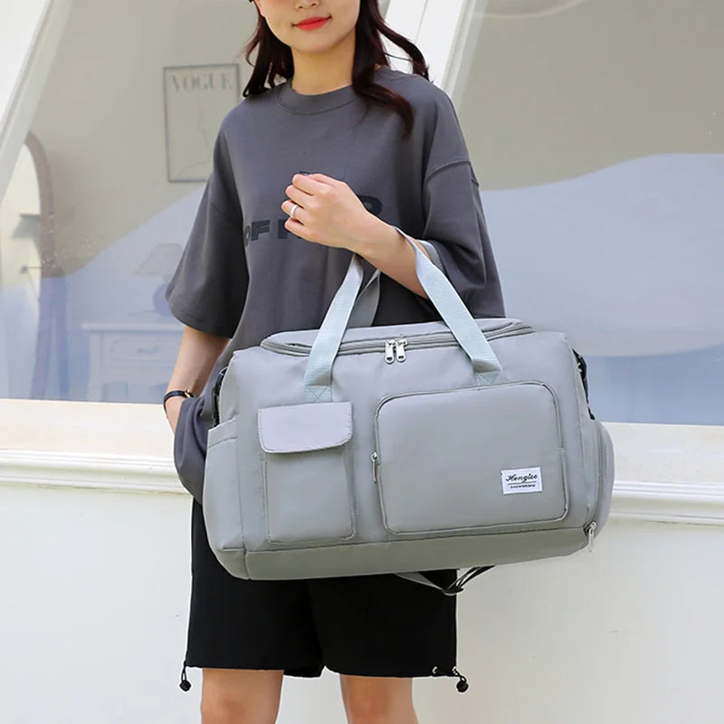 Travel Bag Large Capacity Weekender Overnight Carry On Duffle Bags with Shoe Compartment Sports Fitness Gym Bags for Women