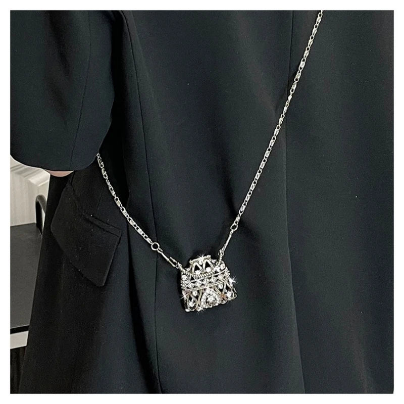 Female Ring Evening Bags Metal Gold/Sliver Rhinestone Round Ball Handbags Elegant Luxury Clutch Purse Small Wedding Wallets