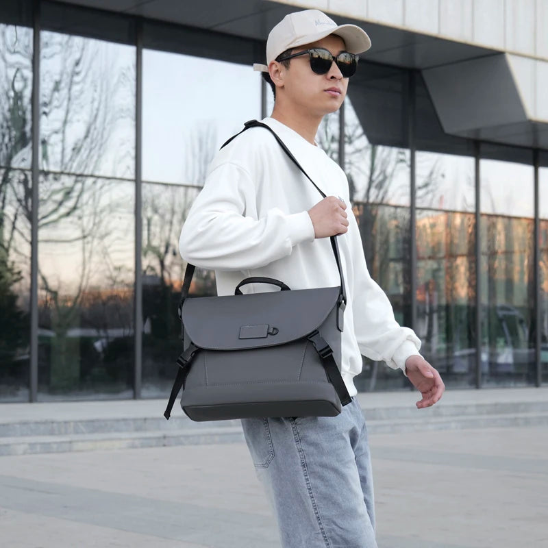 Fashion trend simple atmosphere high-density waterproof fabric casual business men's shoulder handbag crossbody bag masculinity