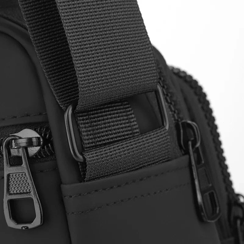 Messenger Sling Bags for Men Casual Oxford Small Zipper Crossbody Pouch Simple Mini Crossbody Phone Bag Male Side Shoulder Bag